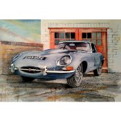 1960's Jaguar e Type Large Metal Wall Art