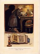 Caxton & de Worde Cecil Aldin Old Christmas 1908 Antique Illustration-92.