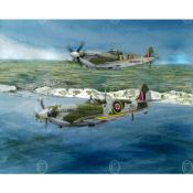 WW2 Pair Of Spitfires Dover Castle Extra Large Nostalgic Metal Wall Art