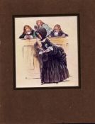 Cecil Aldin Tipped in Colour Antique Engraving The Perverse Widow-2.