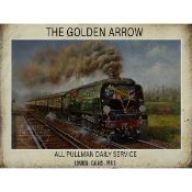 The Golden Arrow Extra Large Steam Train Metal Wall Art