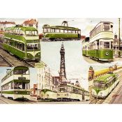 Blackpool Trams Though The Years Vintage Transport Of The Past Metal Wall Art