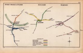 Putney Bridge & Fulham London Antique Railway Junction Diagram-133.