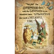 Alice In Wonderland The Gryphon Designed Quote Large Metal Wall Art