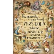 Alice In Wonderland More Good Advice Designed Quote Large Metal Wall Art