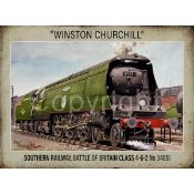 Winston Churchill 34051 Steam Train Nostalgic Large Metal Wall Art