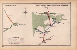 Castle Douglas, Annan, Scotland Detailed Antique Railway Junctions Diagram-104.
