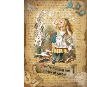 Alice In Wonderland Pack Of Cards Designed Quote Large Metal Wall Art