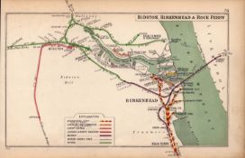 Bidston Birkenhead Rock Ferry River Mersey Antique Railway Junctions Diagram-74.