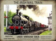 Irish Mail Train London Euston To Dublin Via Holyhead Metal Wall Art