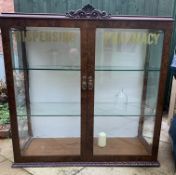 Victorian Walnut Dispensing Chemist Shop Display Cabinet With Bevelled Edge Glass Doors
