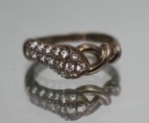 Vintage Silver CZ Snake Ring
