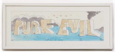 Pure Evil (b.1968) Early Graffiti Work By Charles Uzzell-Edwards Signed & Monikered Pure Evil