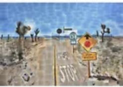 David Hockney (1937) ‘Pearl Blossom Highway’ Large offset Lithograph in vibrant colours, 1986