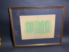 CY Twombly - Untitled - Crayon and Stylus Drawing On Paper Signed Framed