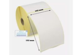 4 x Rolls of 102 x 152mm Thermal Roll Labels - 1000 ea Roll