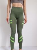 Women's Black Yoga Pants High Waist Leggings, Size Large