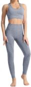 Women 2 Piece Workout Outfits Sports Bra Size Medium