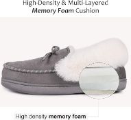 10 x HomeIdeas Grey Fur Trim Slippers - New - RRP £249.90