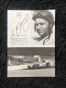 Juan Manuel Fangio Signed