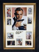 Sean Connery Bond Signed Framed Display With 24ct Gold Leaf 007
