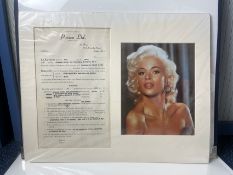 Jayne Mansfield Contract