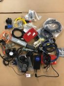 Job lot of cables, power adapters etc
