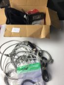 Box of cables, power supplies etc