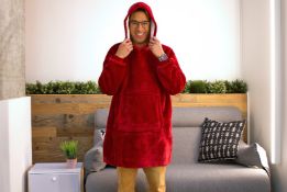 Oversized Ultra-Soft Fleece Snuggle Hoodie - Deep Pink (AQA-00114)