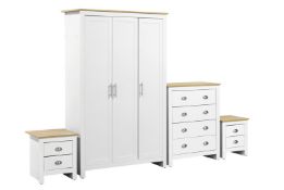 2x Bedside Tables - White (TEO-00030 1-4)