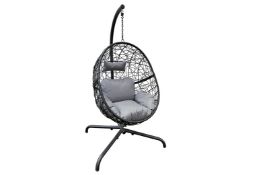 Croxley Rattan Hanging Egg Chair - Black (SBA-00182)