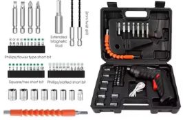 47pcs 3.6V Screwdriver Kit Rechargeable Lithium Battery Cordless Electric Screwdriver