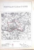 Newcastle Northumberland Boundary Commission 157-Year-Old Antique Map.