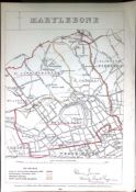 London Marylebone Boundary Commission 157-Year-Old Coloured Antique Map.