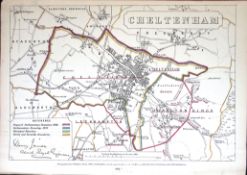 Cheltenham Gloucestershire Boundary Commission 157-Year-Old Antique Map.