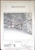 Brighton East Sussex Boundary Commission 157-Year-Old Coloured Antique Map.