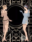 Art Deco 1920s Flappers Chatting Away Collectable Metal Wall Art