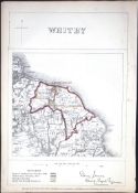 Whitby Yorkshire Boundary Commission 157-Year-Old Coloured Scarce Antique Map.