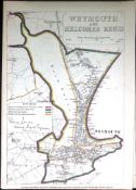 Weymouth & Melcombe Regis Dorset Boundary Commission 157-Year-Old Antique Map.