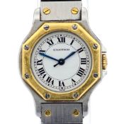 Cartier / Santos Octagon Automatic Lady 25mm Gold/Steel - Lady's Gold/Steel Wristwatch