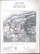Flintshire Rhuddlan District Wales Boundary Commission 157-Year-Old Antique Map.
