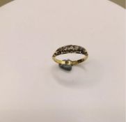 Vintage 18ct Gold Diamond 5 Stone Ring Size K 1.9h