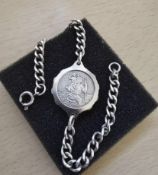 Rare Vintage 70s Solid Sterling Silver Tailsman (SOS) St Christopher Bracelet