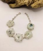 Artisan Bespoke Unique Handcrafted Sterling Silver & Solar Quartz Bracelet