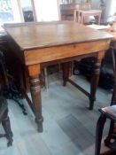 Late Victorian Antique Oak Sloping Top Clerks Writing Desk.