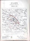 Flintshire Mold District Wales Boundary Commission 157-Year-Old Antique Map.