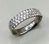 Sophisticated Vintage Multi Diamond Half Eternity Ring Size R.5 EU 59 US 8.5 7gm