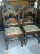 Set of Four Yorkshire/Derbyshire Style Oak Chair 