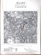 Flintshire Caerwys District Wales Boundary Commission 157-Year-Old Antique Map.