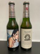 2 x Becks Limited Edition Beer Bottle Artist Label - Tracey Emin & Yoko Ono
